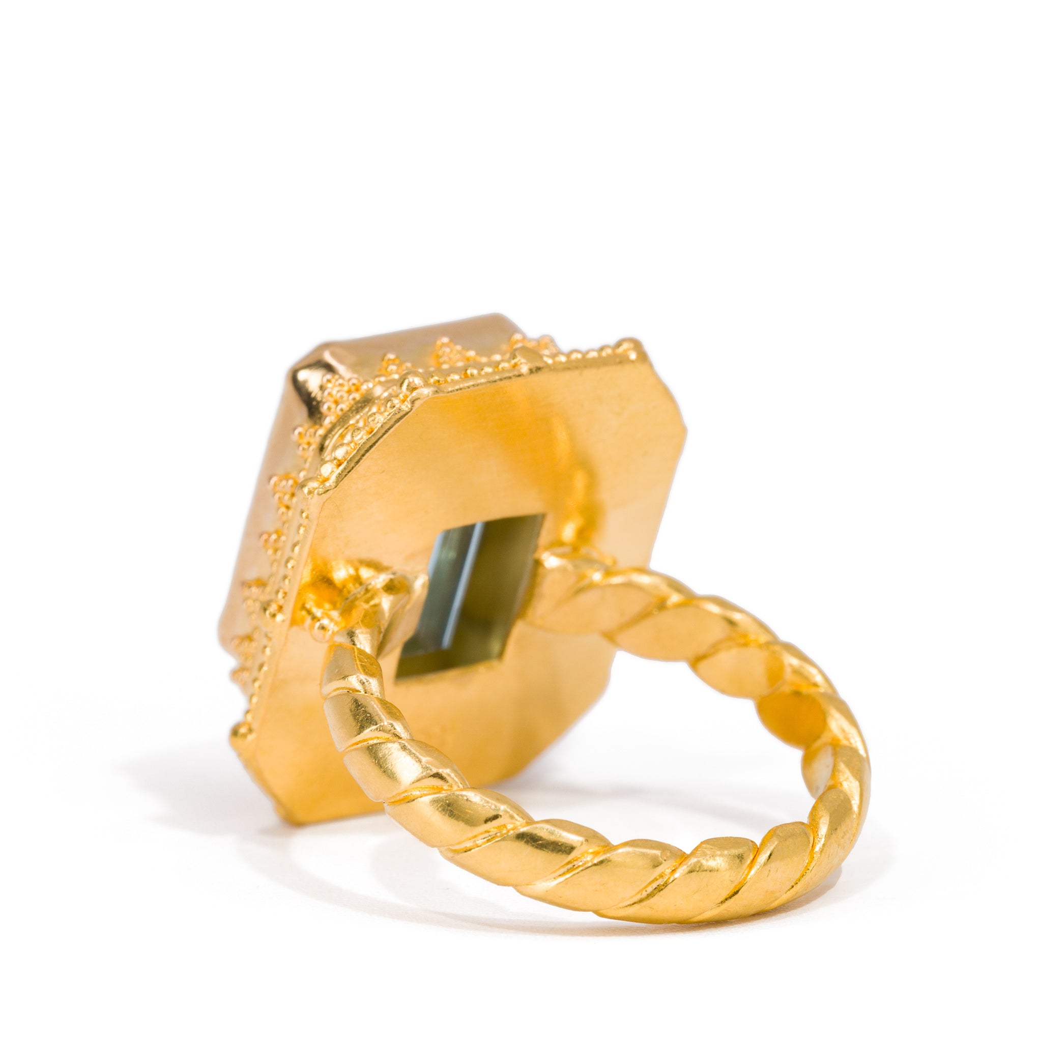 Aquamarine 9.08 Carat 22k Handcrafted Gemstone Ring - LLO-122 - Crystalarium