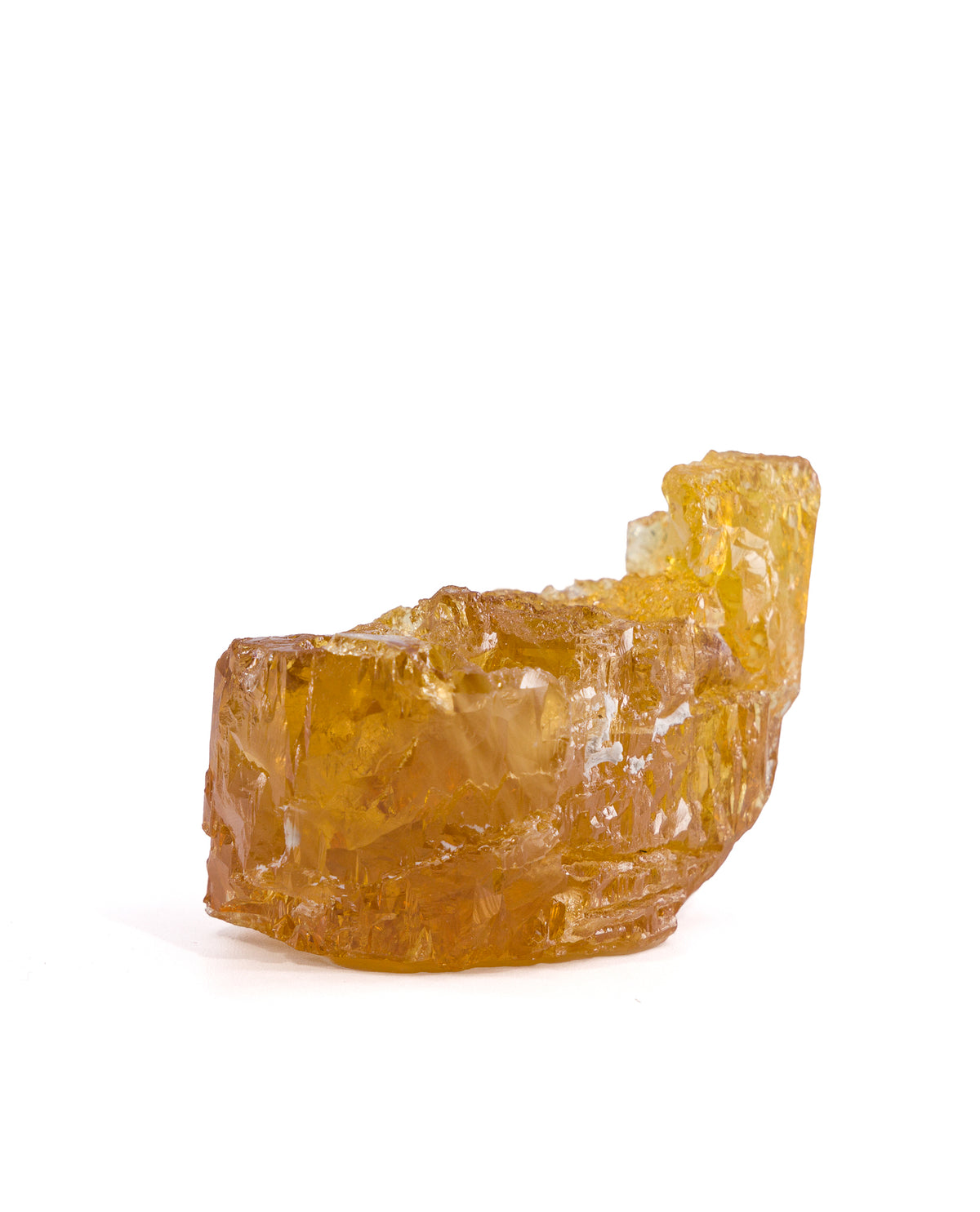 Heliodor natural etched gem crystal, side view