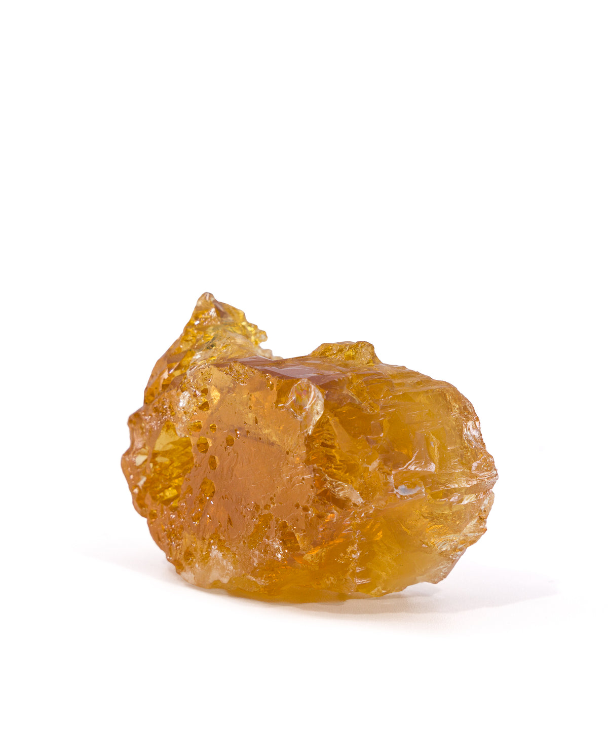 Heliodor natural etched gem crystal, opposite side view