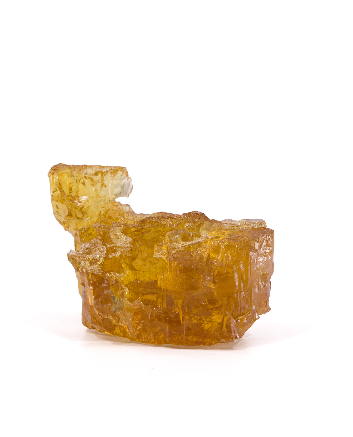Heliodor natural etched gem crystal, front three-quarter view