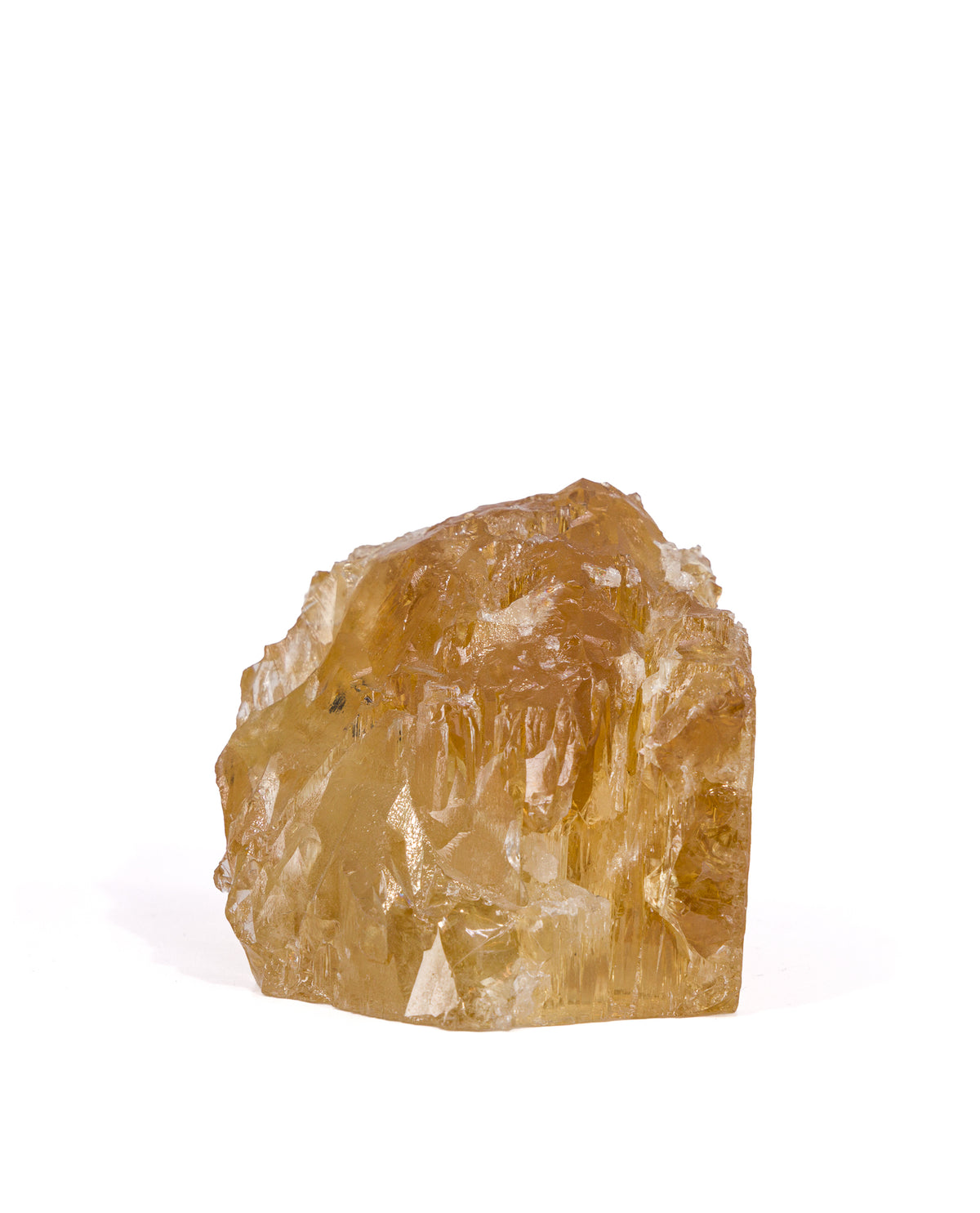 Heliodor natural etched gem crystal, alternate front view