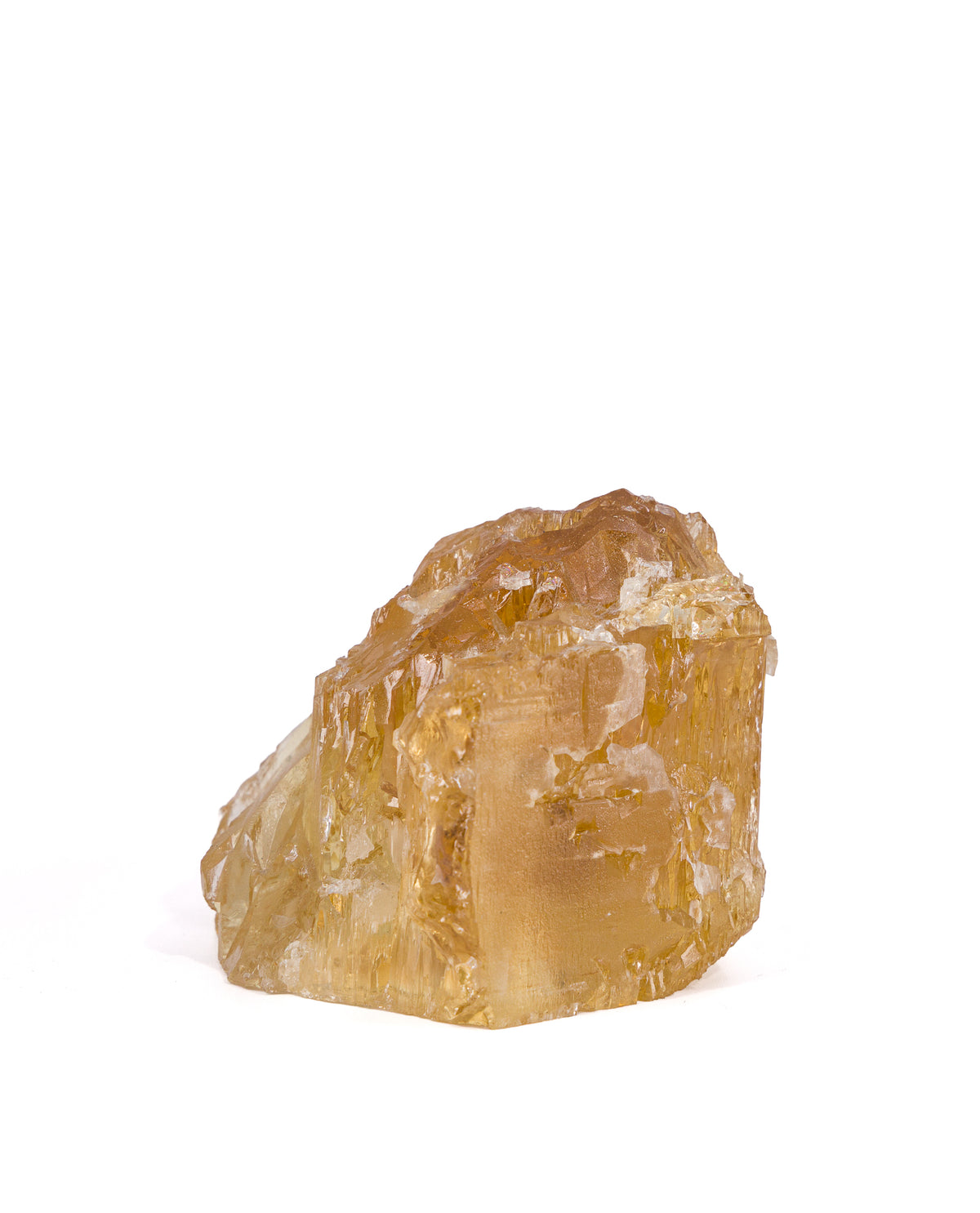 Heliodor natural etched gem crystal, side view