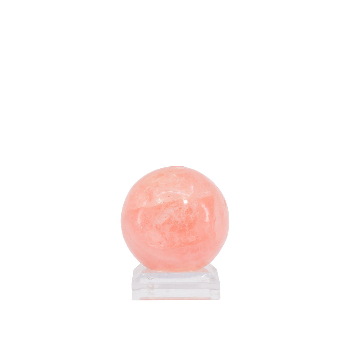 Alternate view of Morganite sphere with natural internal clouding