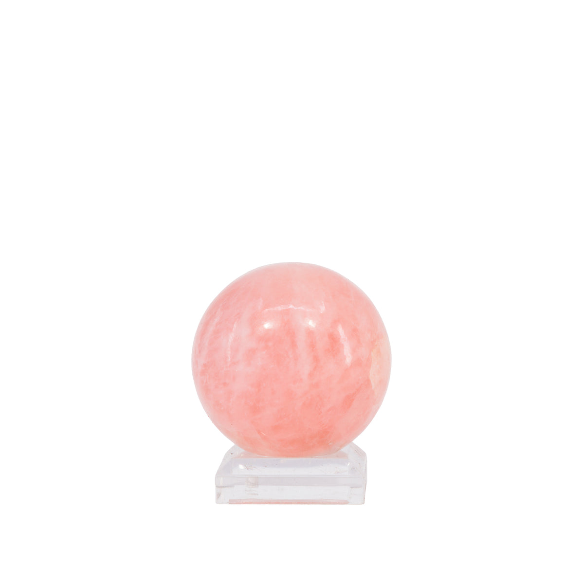 Side view of soft pink polished Morganite sphere