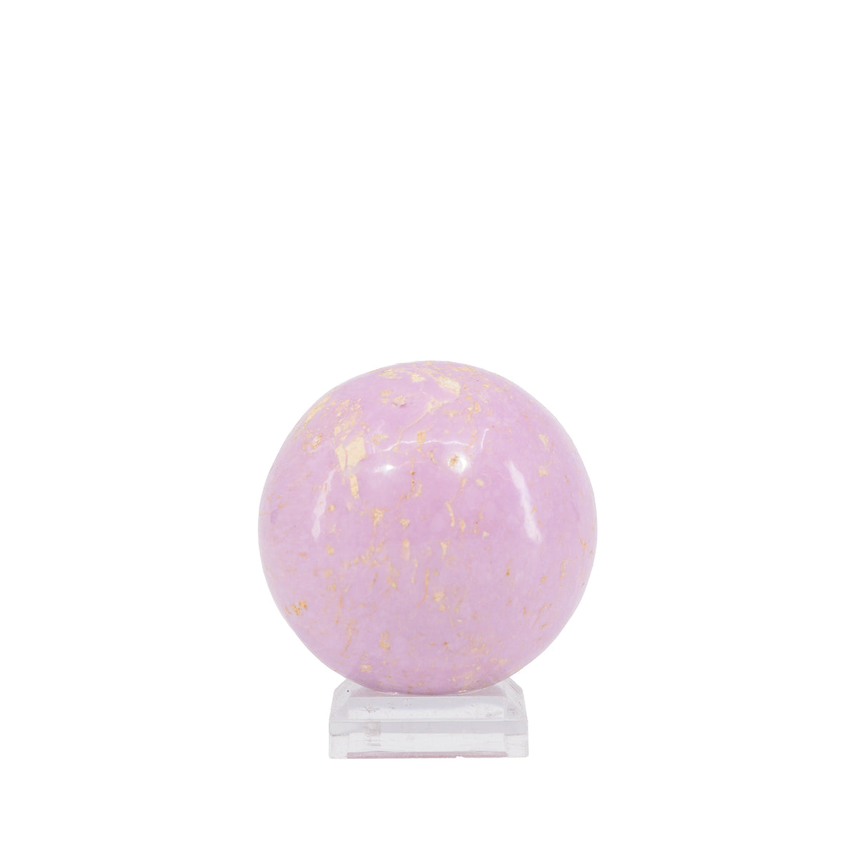 Side view of purple Phosphosiderite sphere showing mottled matrix