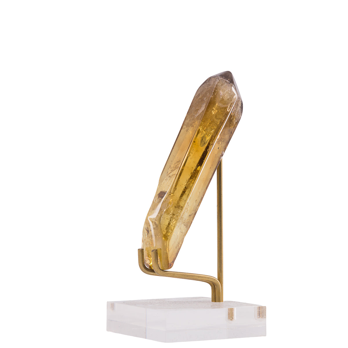 Reverse view of transparent Zambian Citrine crystal point