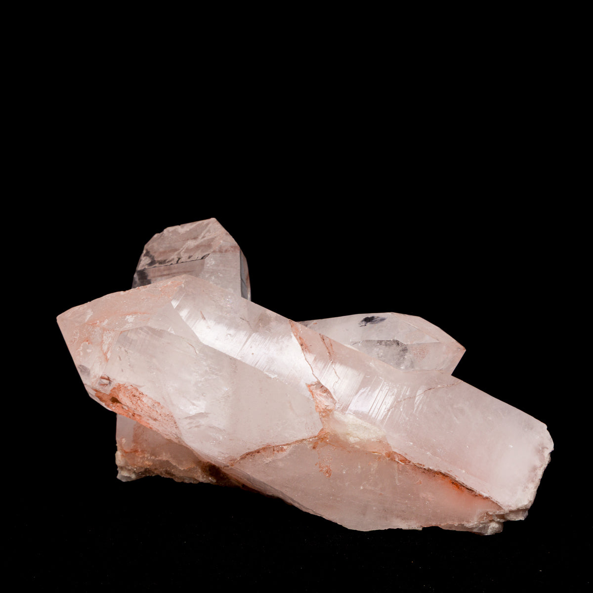 Quartz with Iron 2.21 kg natural crystal cluster from Brazil, detail view