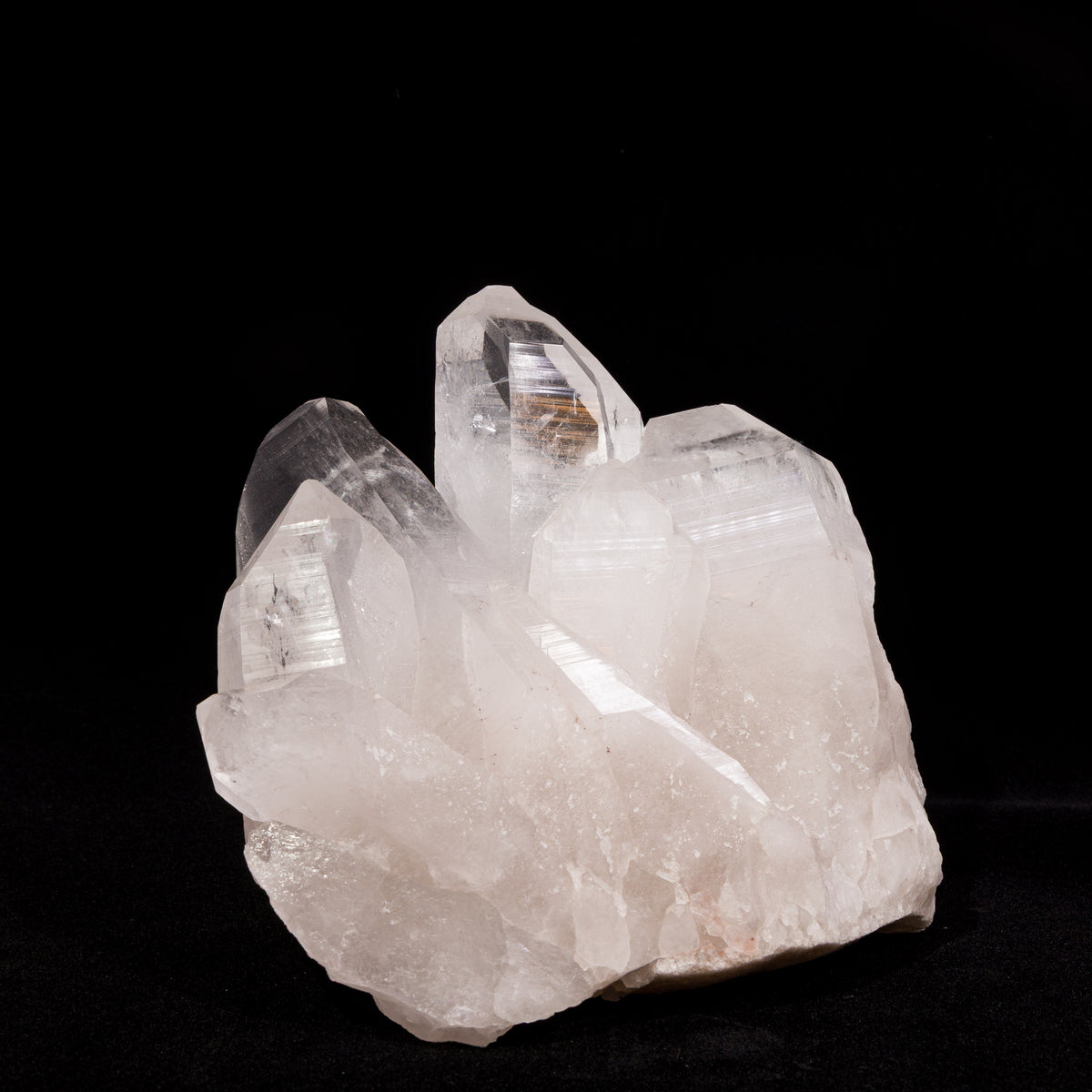 Quartz 2.7 kg natural crystal cluster from Brazil, front view