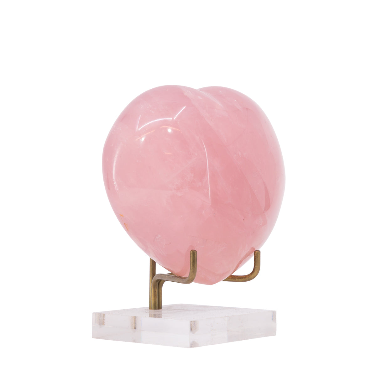 Rose Quartz 791 gram polished crystal heart from Madagascar, alternate view