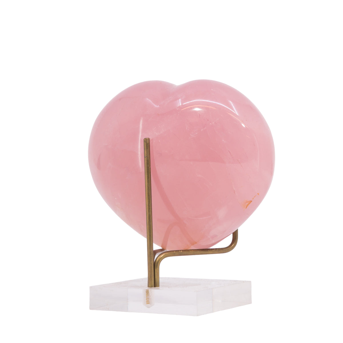 Rose Quartz 791 gram polished crystal heart from Madagascar, detail view