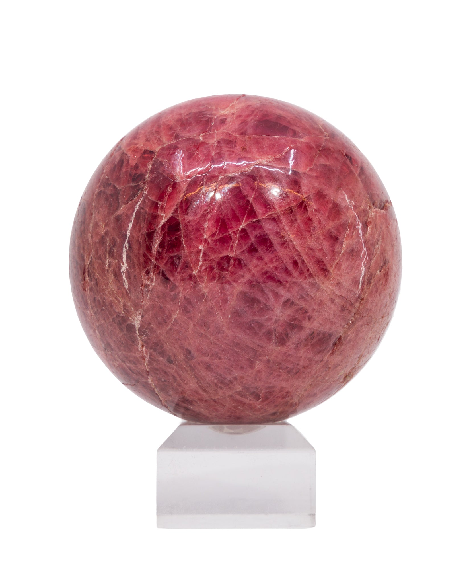 Reverse view of large polished Spinel crystal sphere from Tanzania