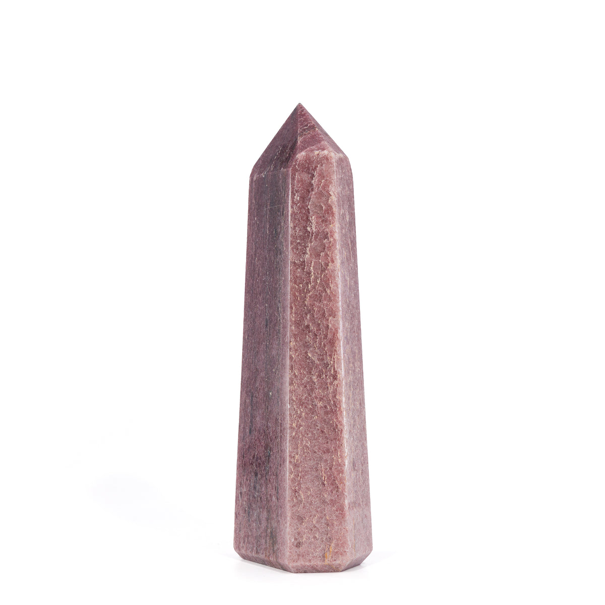 Side view of Brazilian Strawberry Quartz tower
