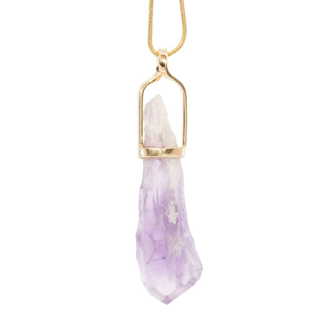 Amethyst 16.7 Carat Natural Crystal 14k Handcrafted Twist Pendant - KKO-091 - Crystalarium