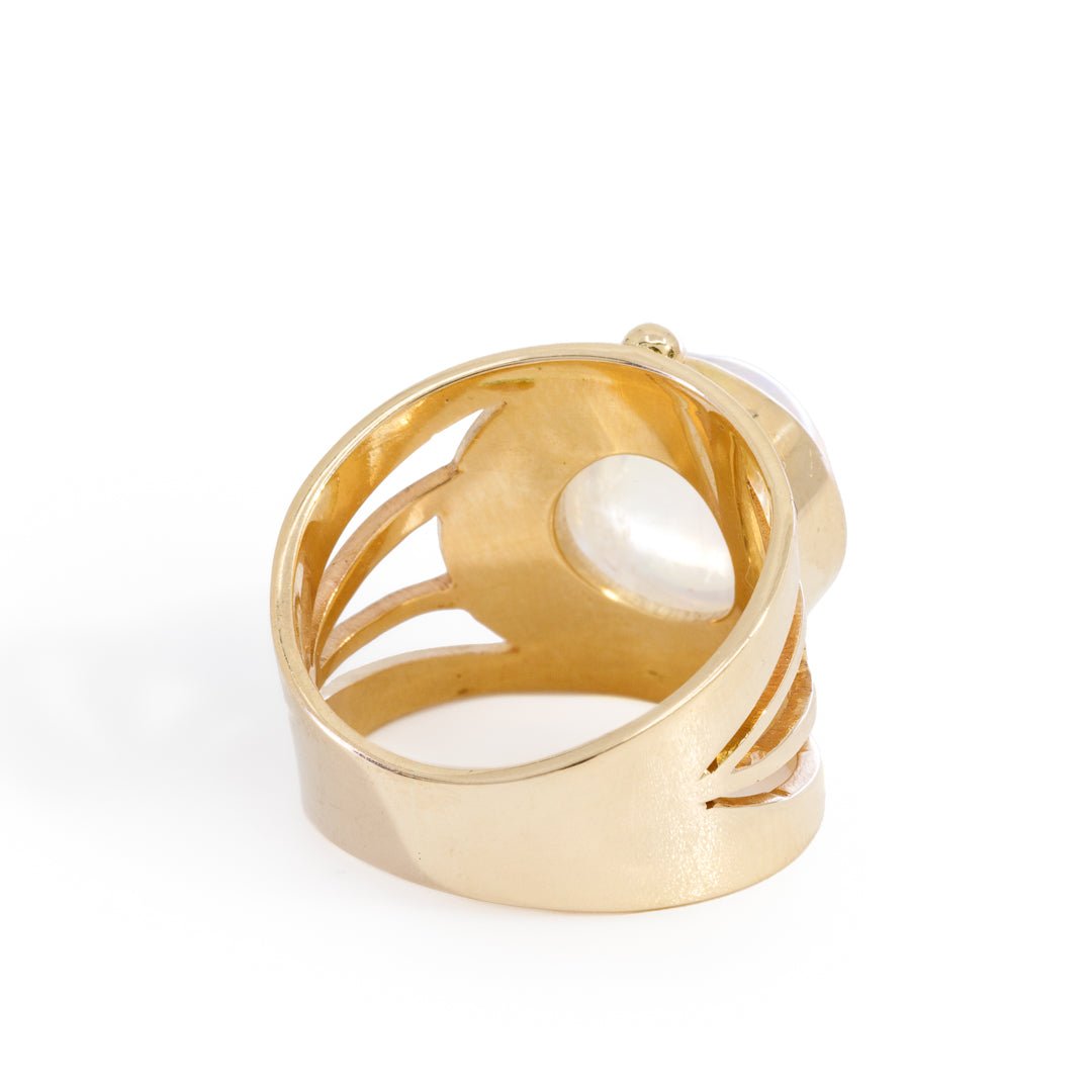 Moonstone 41.34 Carat 14k Handcrafted Gemstone Ring - JJO-239 - Crystalarium