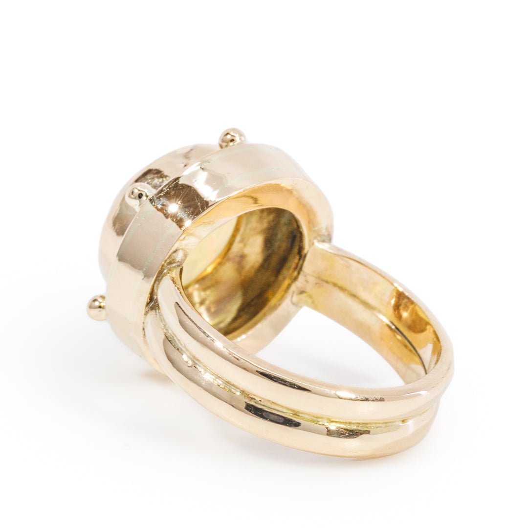 Opal 3.82ct Cabochon 14k Handcrafte Gemstone Ring - CCO-260 - Crystalarium