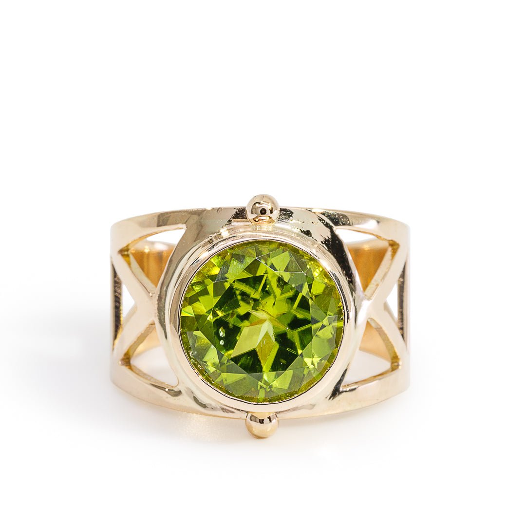Peridot 4.32 Carat 14k Handcrafted Gemstone Ring - KKO-140 - Crystalarium