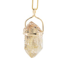 Rutilated Quartz 40.97 Carat 14k Handcrafted Natural Crystal Twist Pendant - LLO-034 - Crystalarium