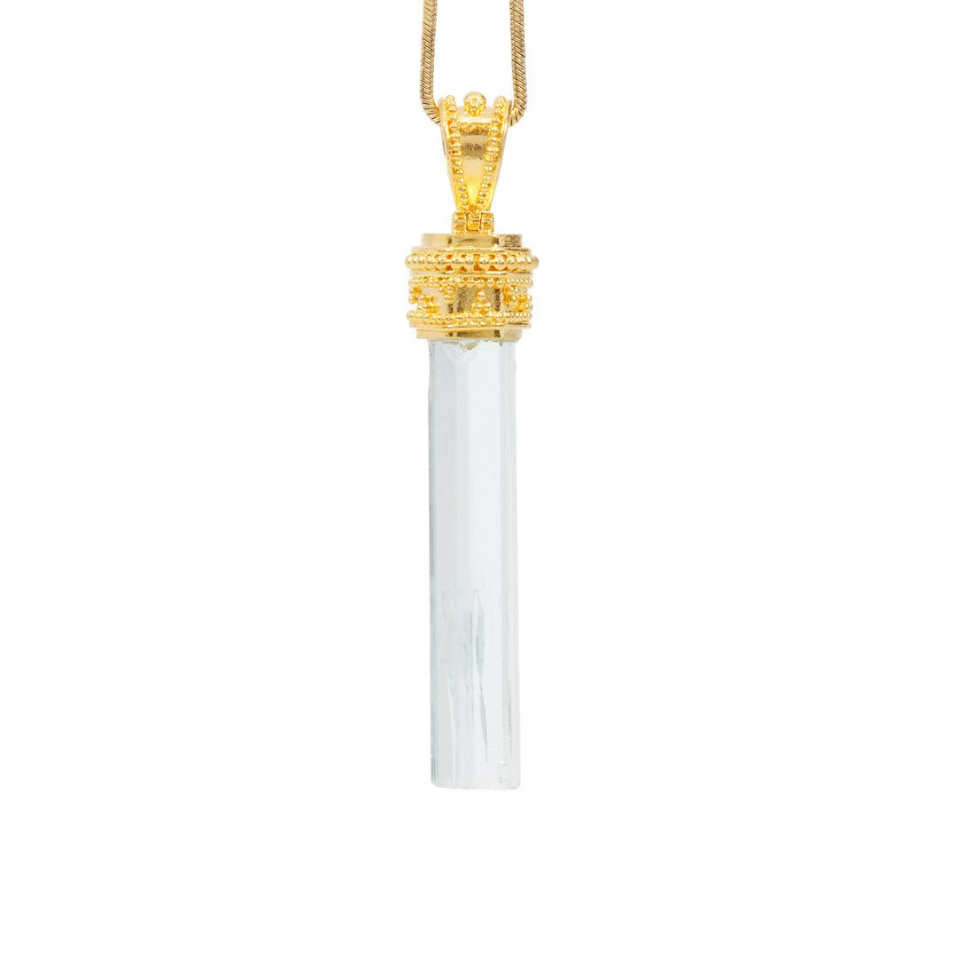 Aquamarine 15.47 Carat 22k Handcrafted Natural Crystal Pendant - KKO-211 - Crystalarium