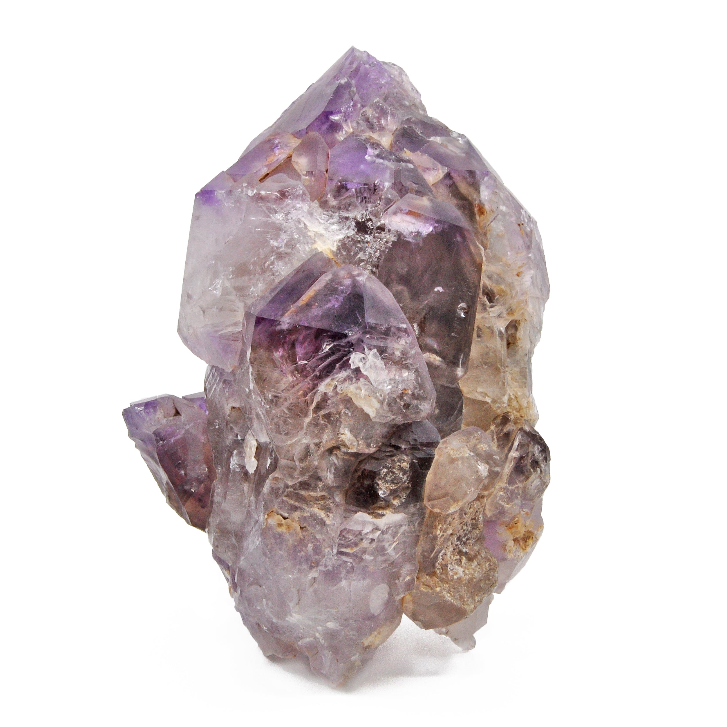 Amethyst 8 inch 6.2 lbs Natural Elestial Quartz Crystal - Baobab, Kenya - XX-334 - Crystalarium