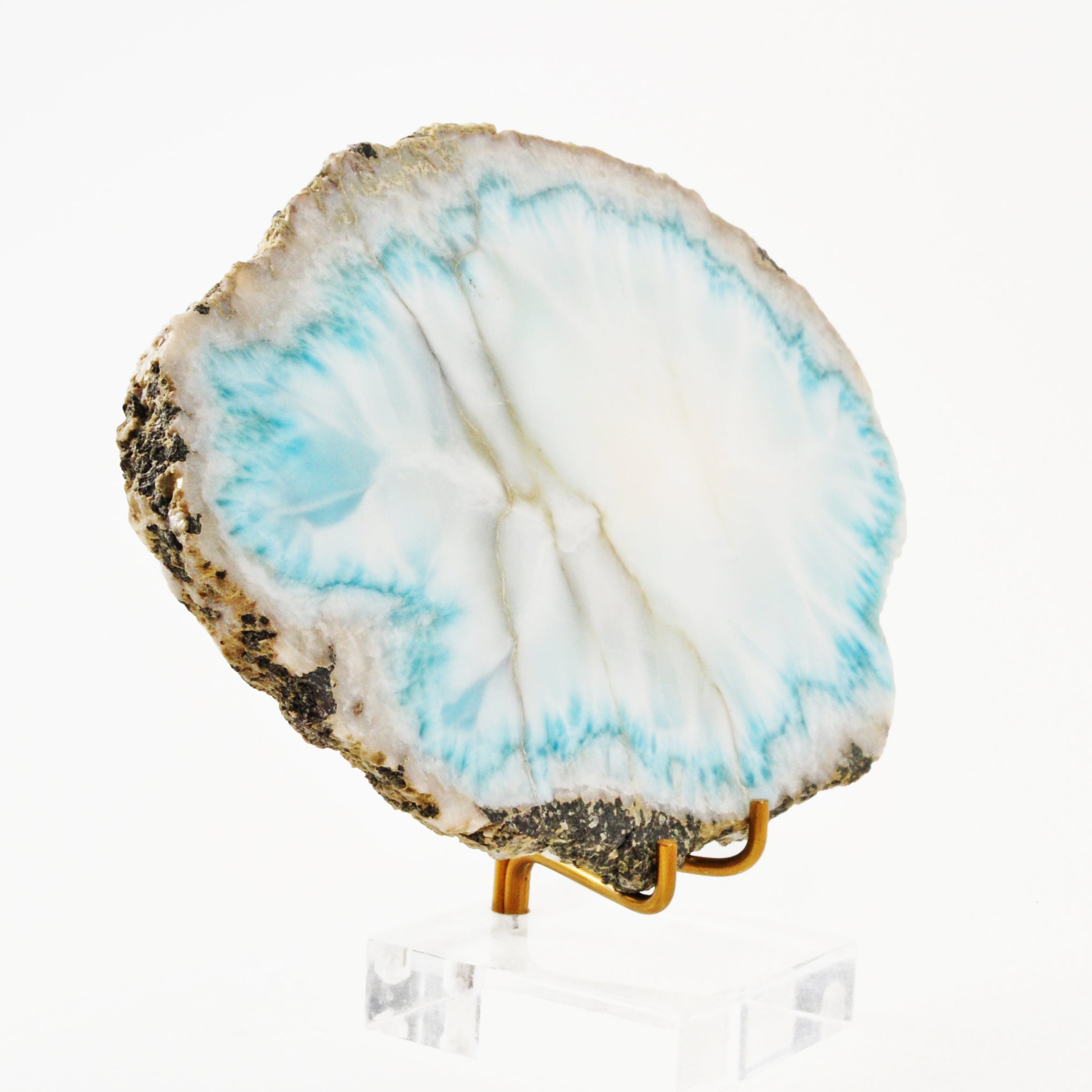 Larimar 5.83 inch Partial Polished Crystal Slice - Dominican Republic - DDH-105 - Crystalarium