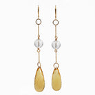 Citrine with Quartz 91.44mm 53.44 ct Faceted Briolette Handcrafted 14K Gemstone Earrings - ZO-213 - Crystalarium