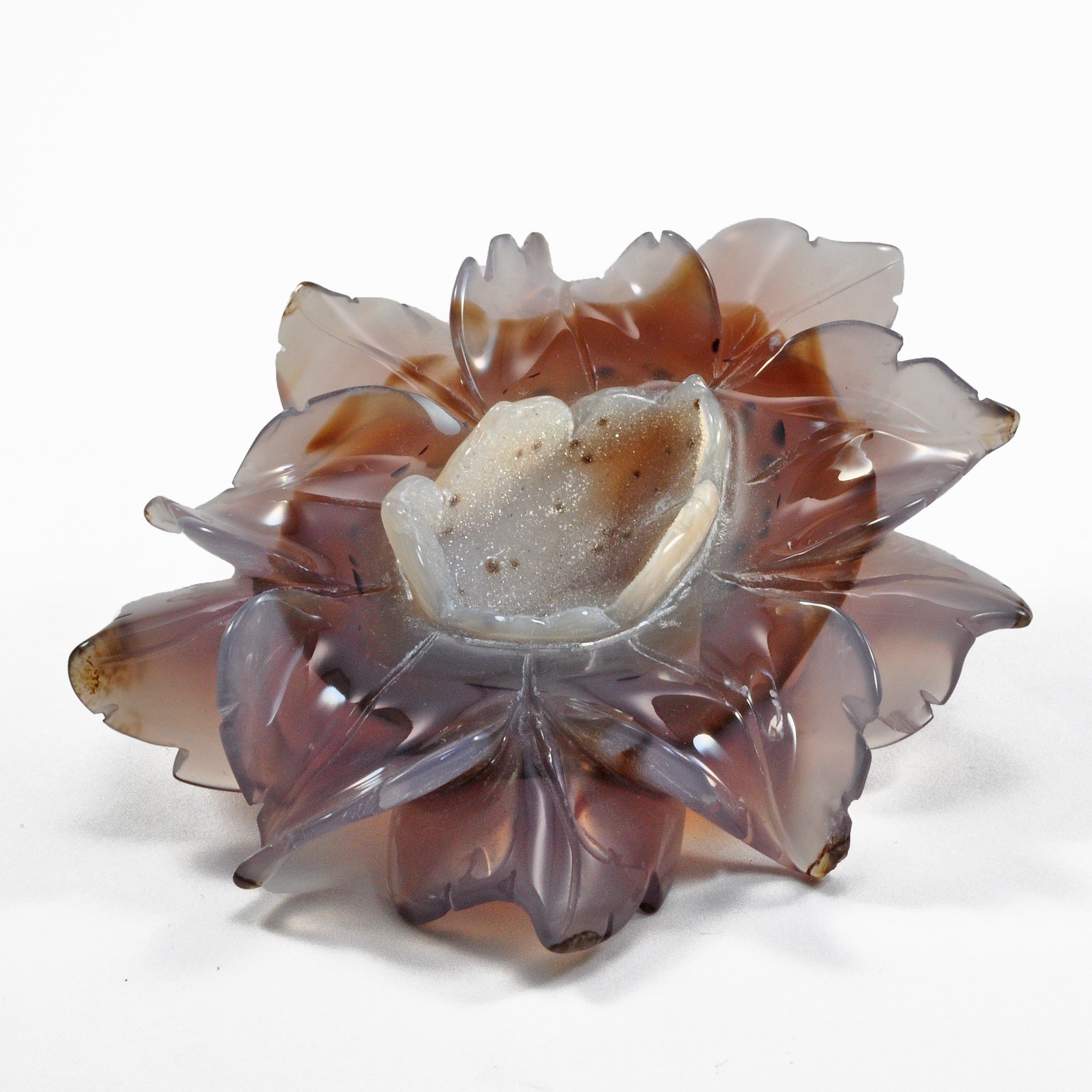 Druzy Agate Carved 130.2 gram Crystal Flower - China - YF-009 - Crystalarium