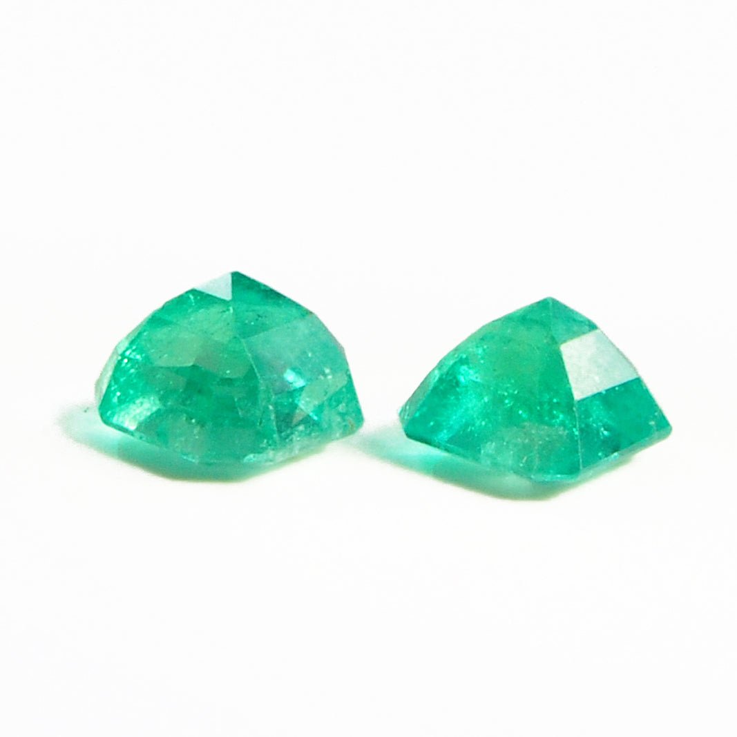 Emerald 8.49 mm 5.36 carats Faceted Emerald Cut Natural Gemstone Pair - Colombia - 22-027 - Crystalarium