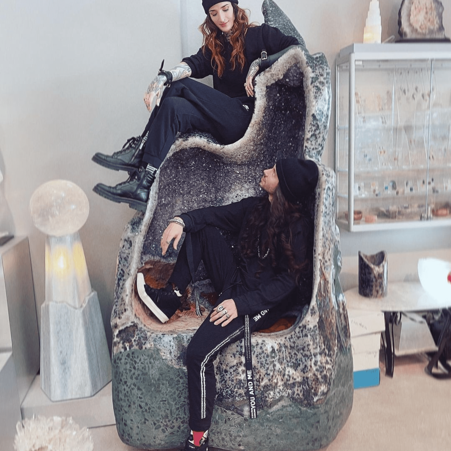 Amethyst Geode 7ft 1109kg Throne with Pink Amethyst & Jasper - Brazil - JJX-385 - Crystalarium