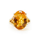 Citrine 12 Carat Faceted Oval 14K Handcrafted Gemstone Prong Ring - TO-224 - Crystalarium