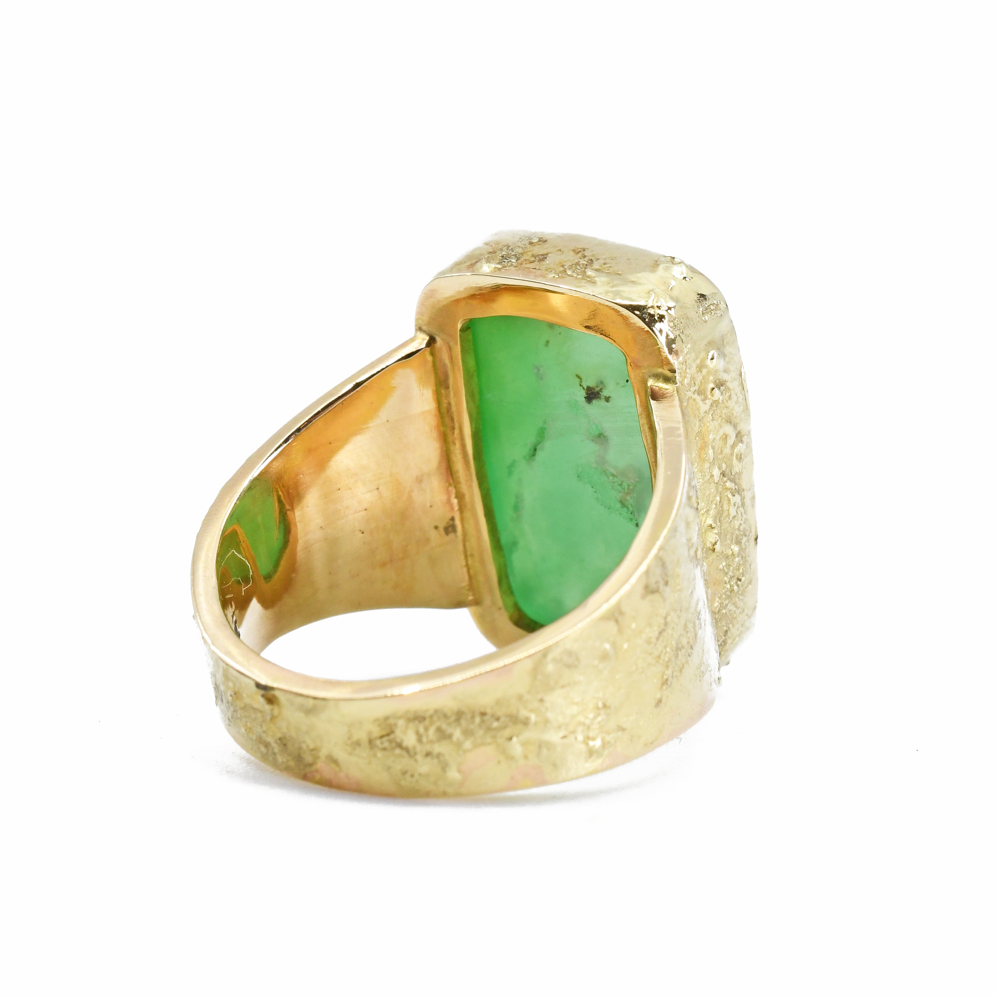 Chrysoprase Cabochon 14k Handcrafted Gemstone Ring - XO-210 - Crystalarium