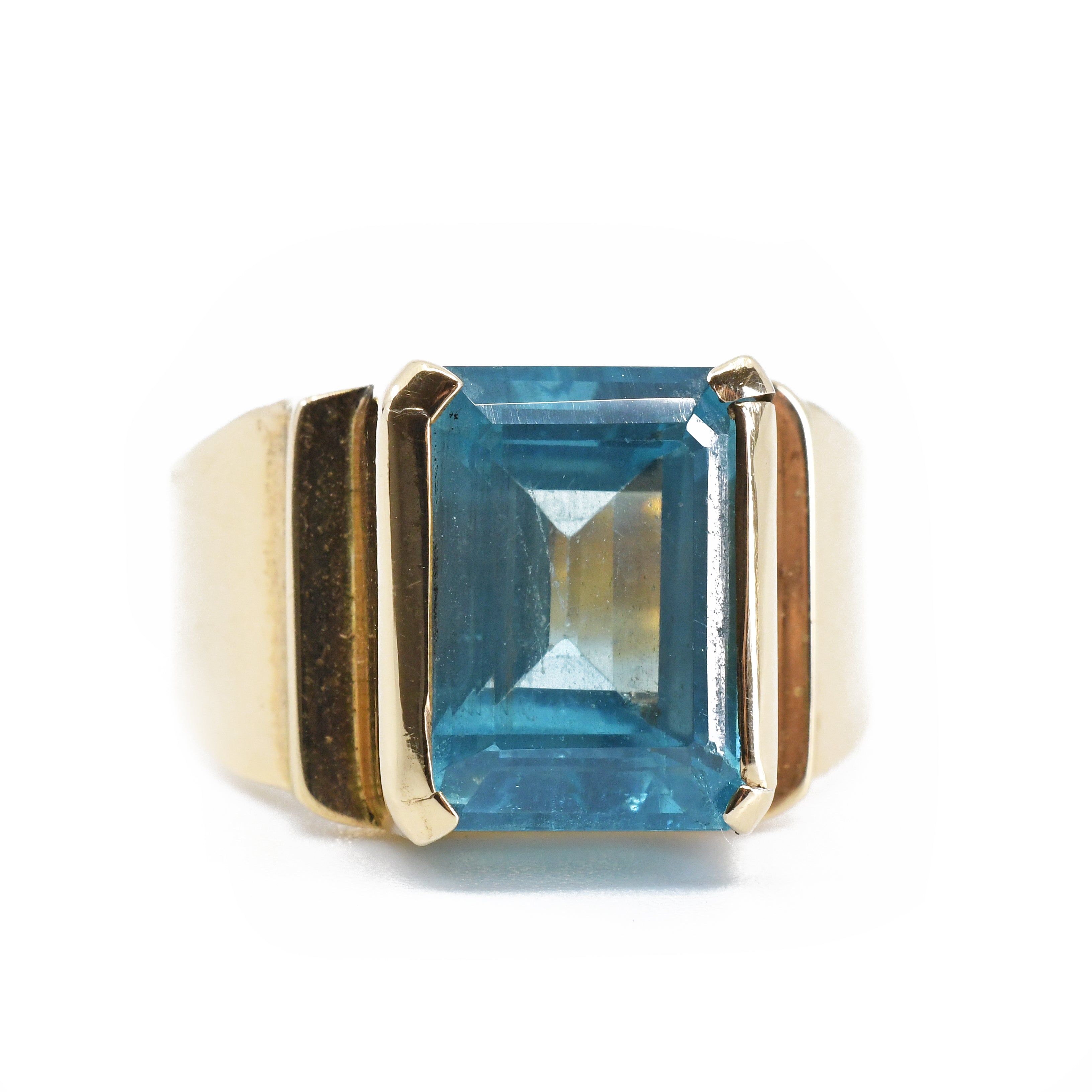 Apatite 14Kt Gold Faceted Handmade Ring - UO-021 - Crystalarium