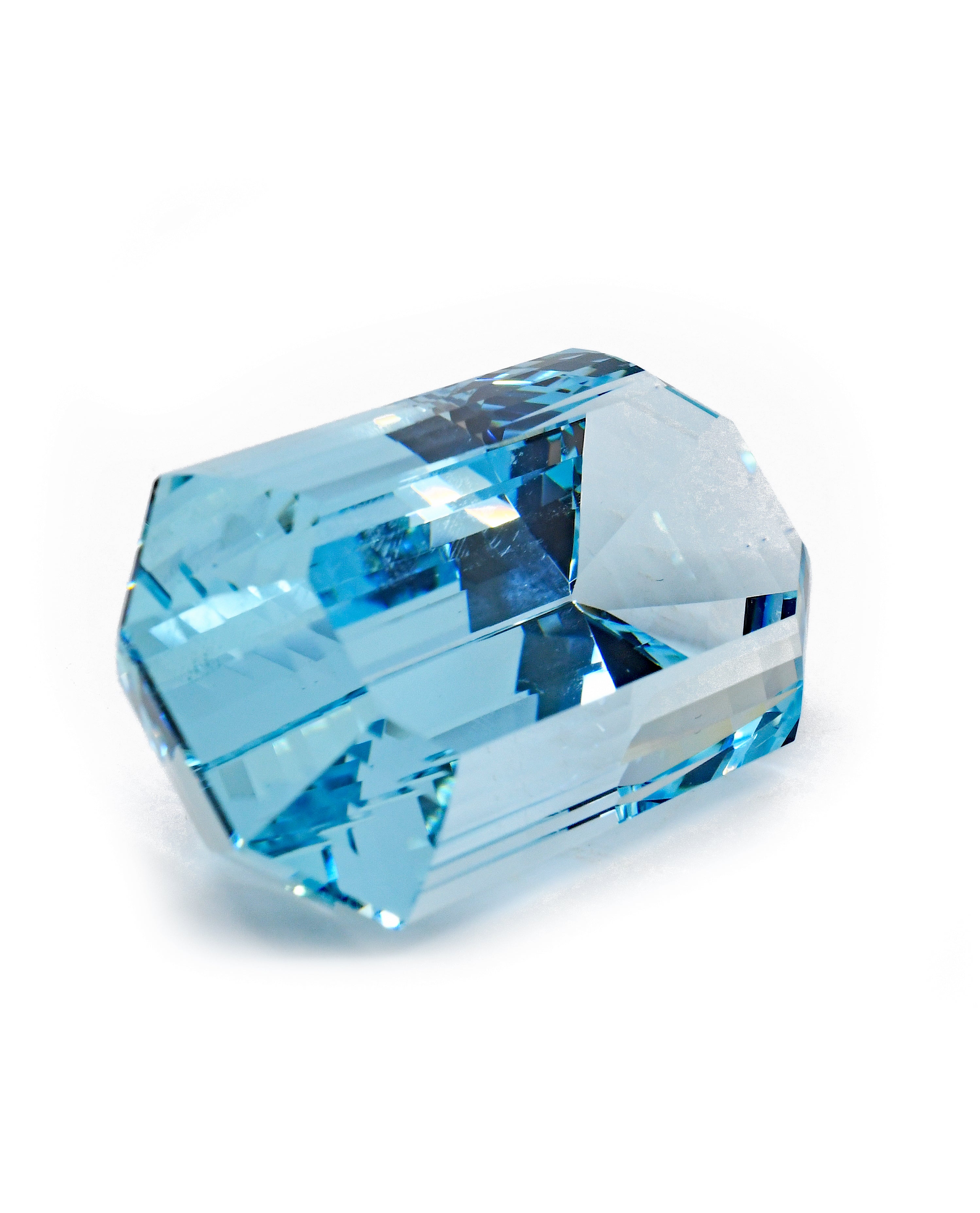 Aquamarine 37.7 mm 105.5 carat Natural Faceted Gemstone - Brazil - PV-129 - Crystalarium