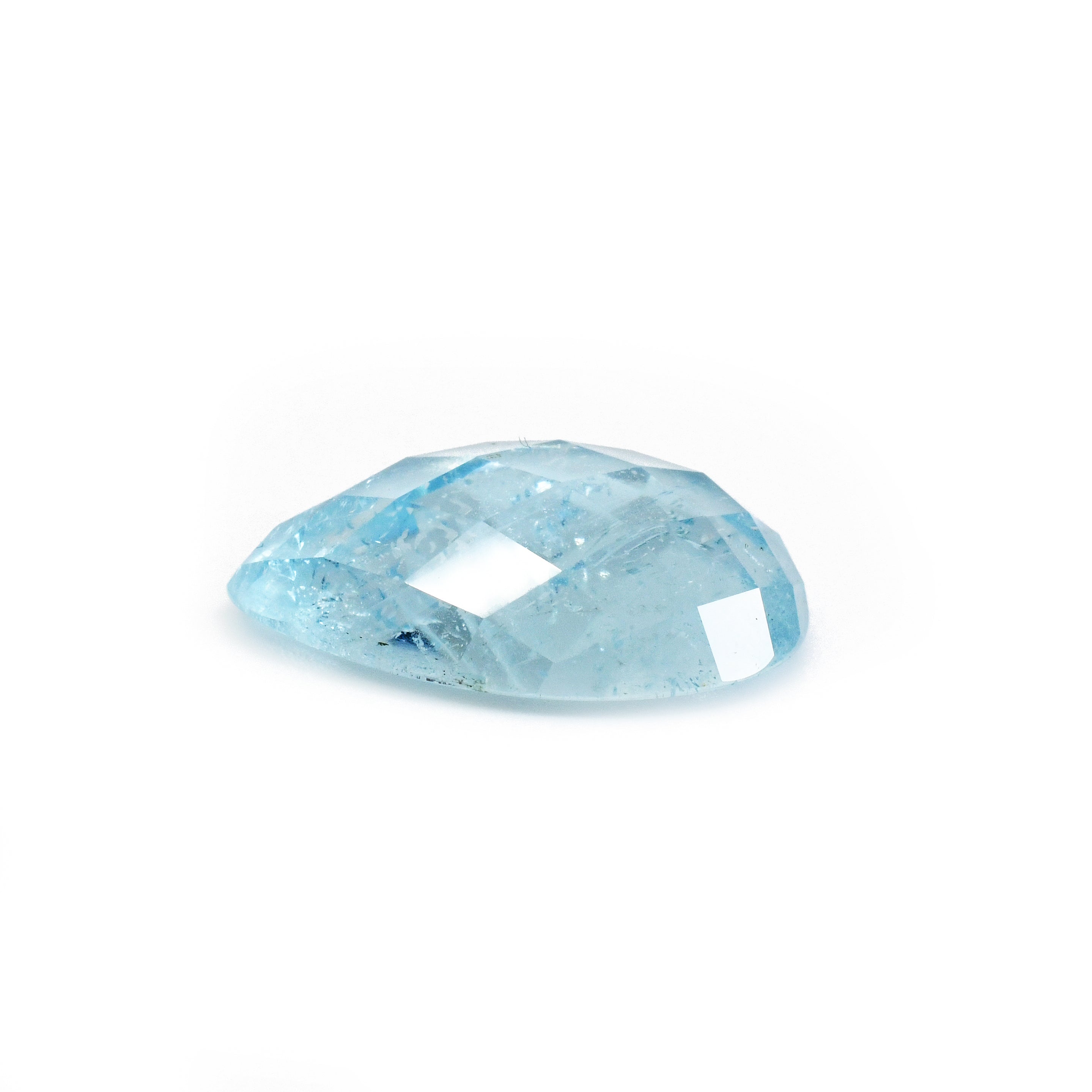 Aquamarine 23.76mm 20.06ct Faceted Rose Cut Teardrop Gemstone - 18-011 - Crystalarium