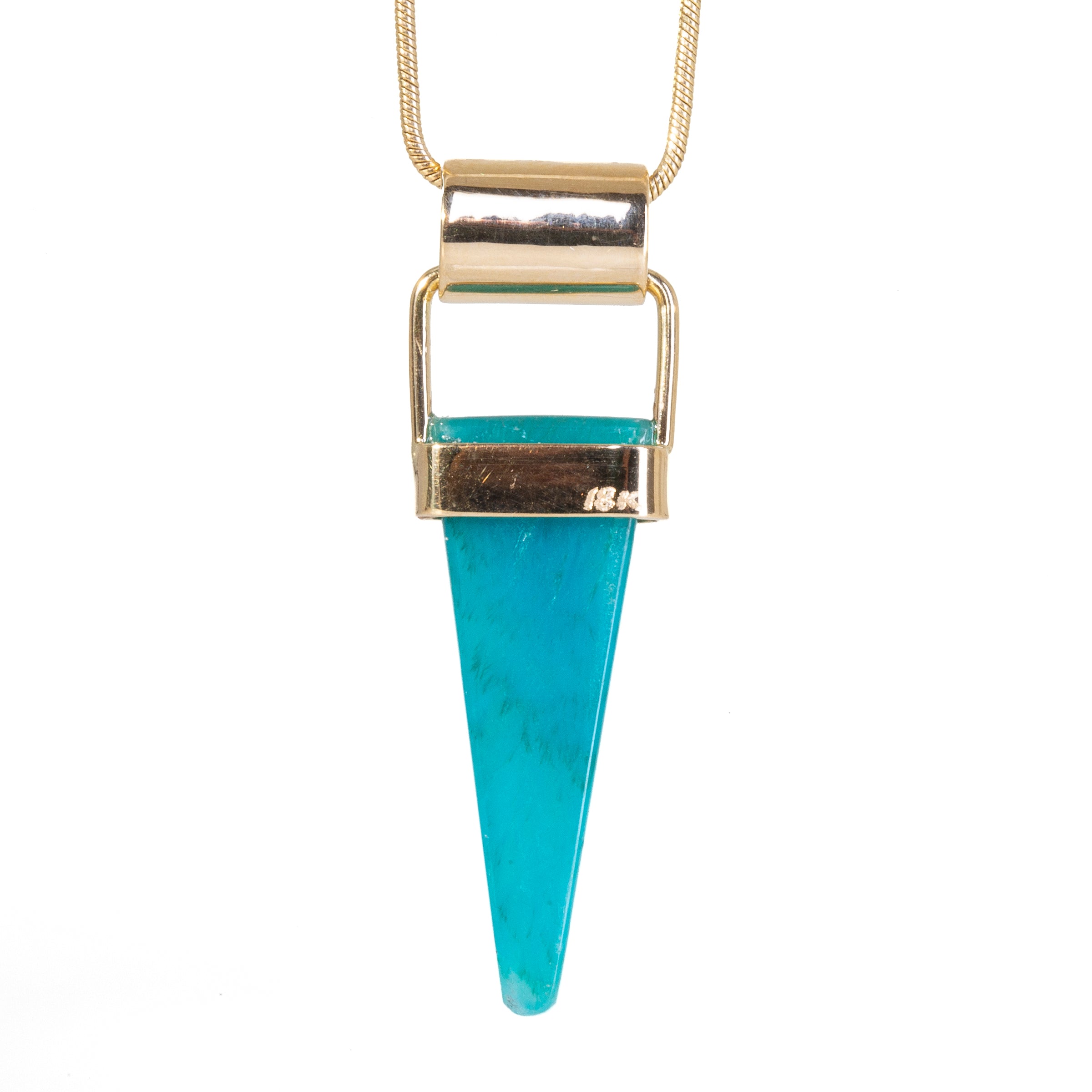 Gem Silica 7.38 carat Polished Gemstone 14k Handcrafted Pendant - HHO-182 - Crystalarium