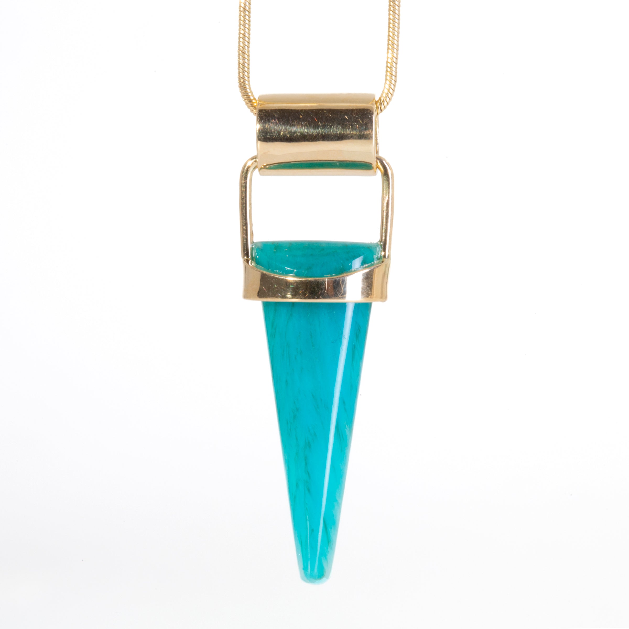 Gem Silica 7.38 carat Polished Gemstone 14k Handcrafted Pendant - HHO-182 - Crystalarium