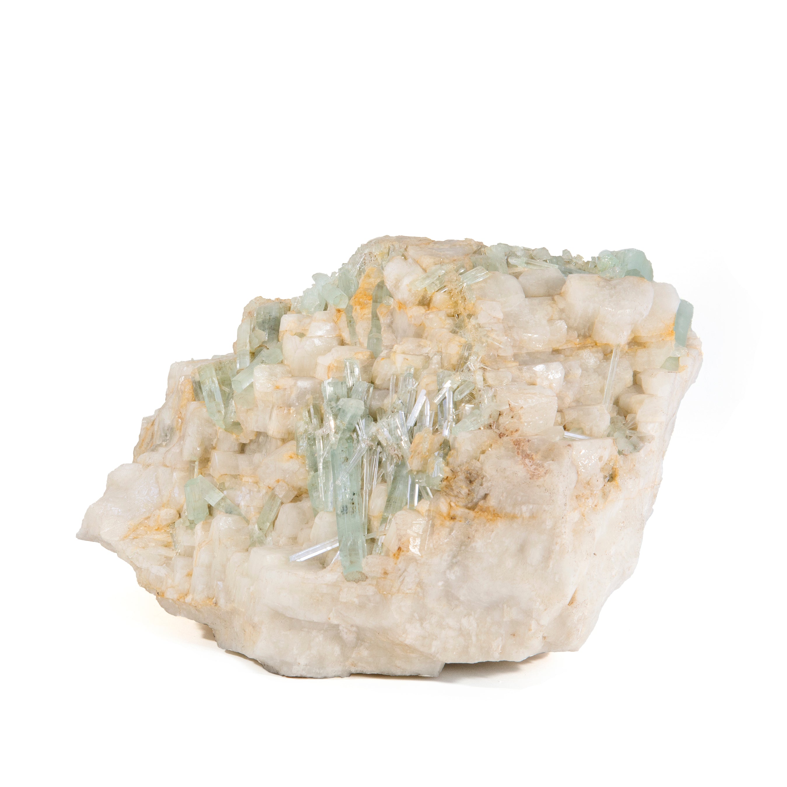 Aquamarine In Feldspar with Garnet 10.4lb 9 inch Natural Crystal Specimen - Pakistan - VX-124 - Crystalarium