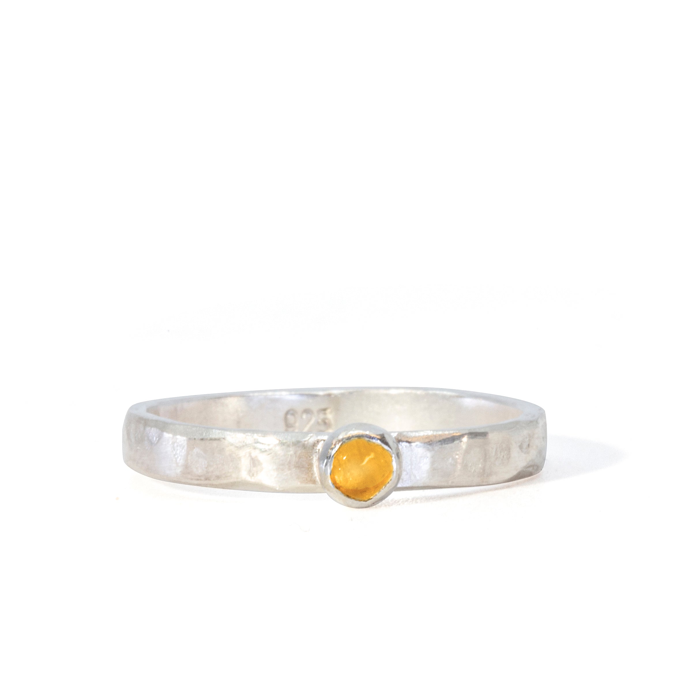 Citrine Stackable Sterling Silver Handcrafted Ring - Ceci Greco Designs - JJW-124C - Crystalarium