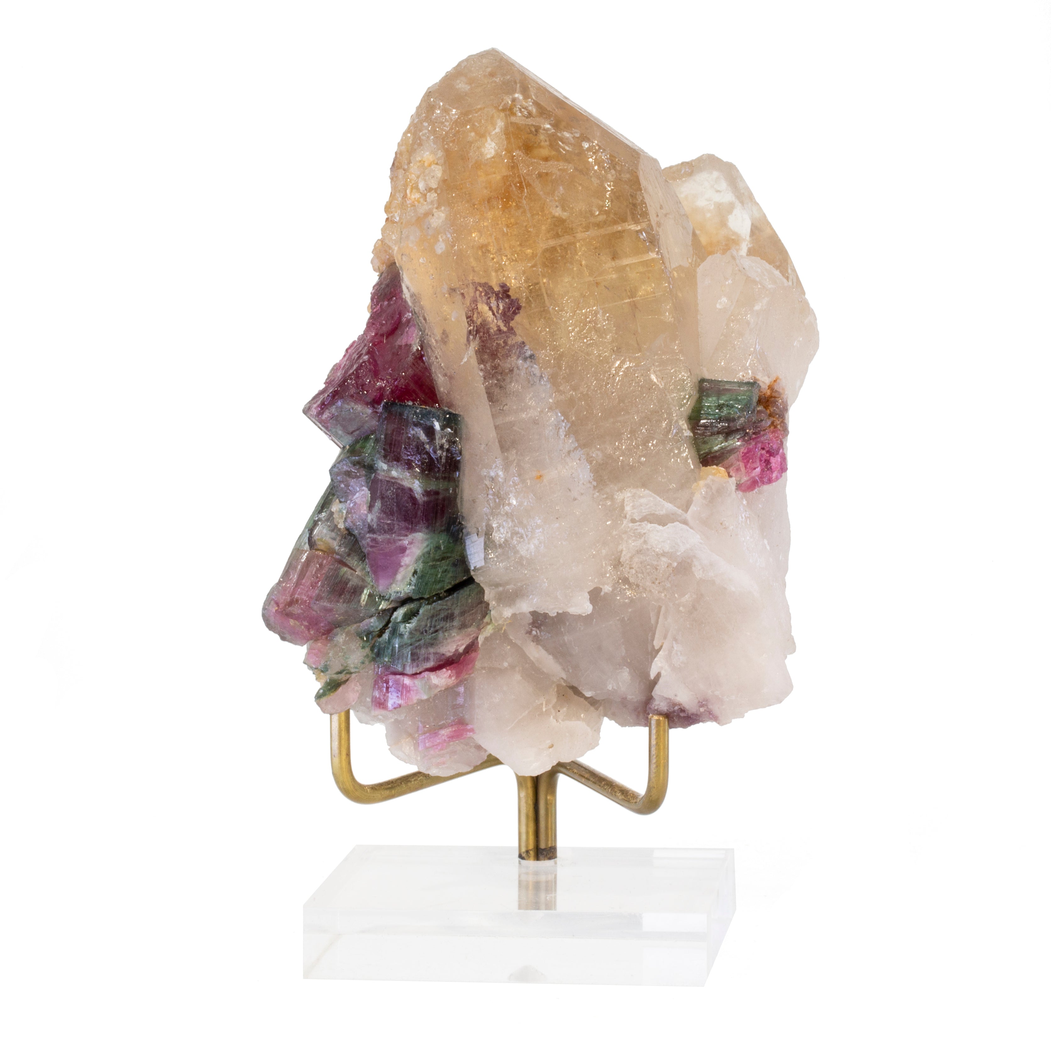 Citrine with Watermelon Tourmaline 4.34 inch 1.59 lb Natural Crystal Specimen - Brazil - GGX-260 - Crystalarium