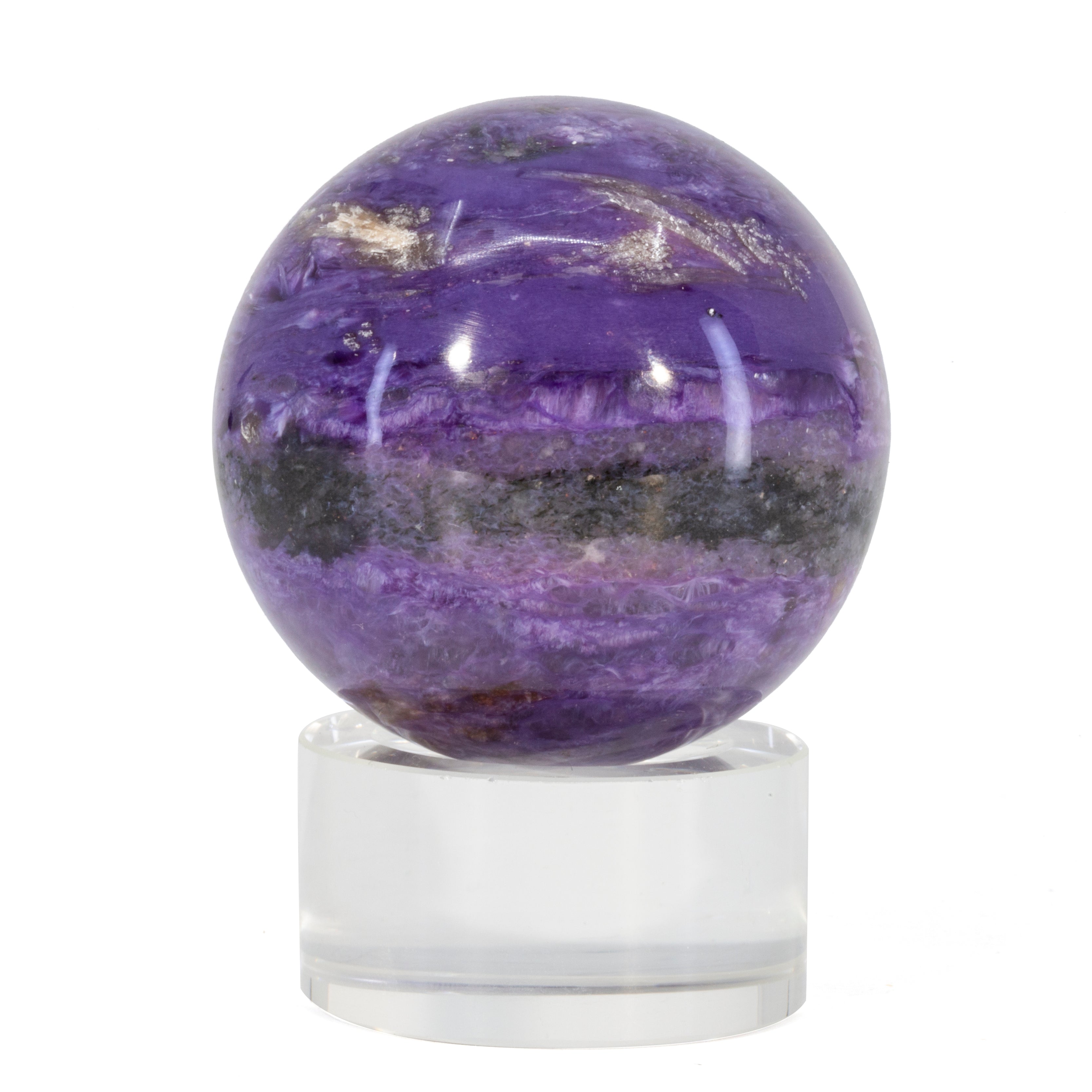 Charoite 1.97 inch 172 gram Polished Crystal Sphere - Russia - GGL-120 - Crystalarium