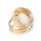 Moonstone 9.13 carat 16.7 mm Oval Cabochon 14k Handcrafted Braided Bezel Ring - JJO-030 - Crystalarium