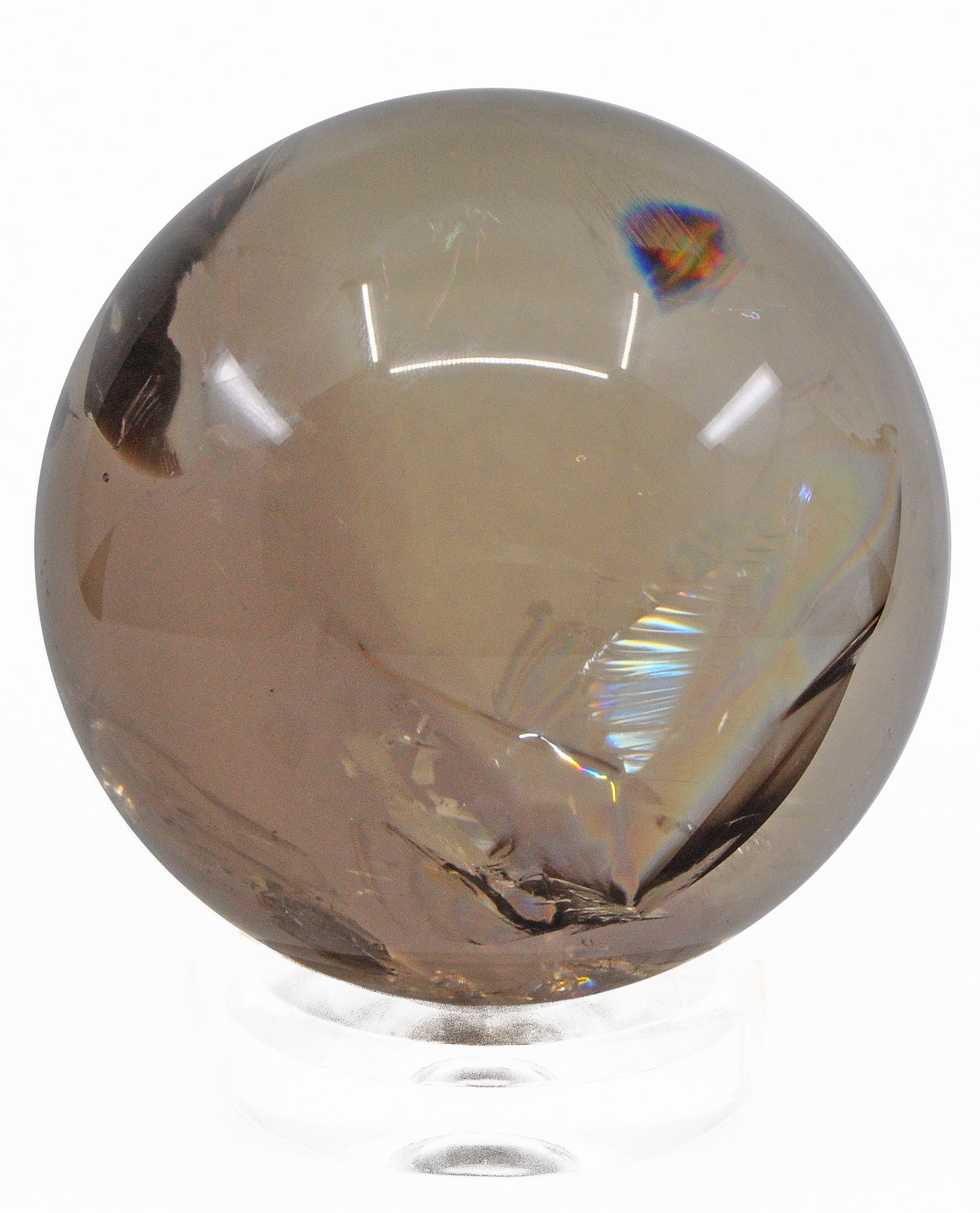 Exceptional Smoky Quartz 5.09" Polished Crystal Sphere - Brazil - MSCON-024 - Crystalarium