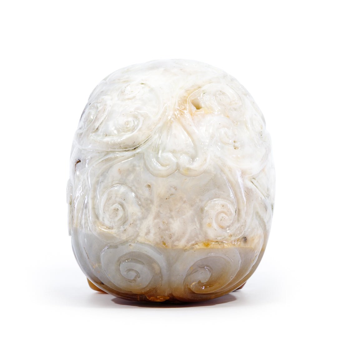 Agate 4.3 Inch 3.8lb Hand Carved Crystal Skull - KKF-007 - Crystalarium