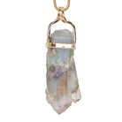 Ajoite in Quartz 27.89ct Natural Crystal 14k Handcrafted Twist Pendant - jjo-069 - Crystalarium