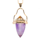 Amethyst 42.71 ct with Sphene 6.47 ct Handcrafted 14K Gemstone Vessel Pendant - JJO-170 - Crystalarium