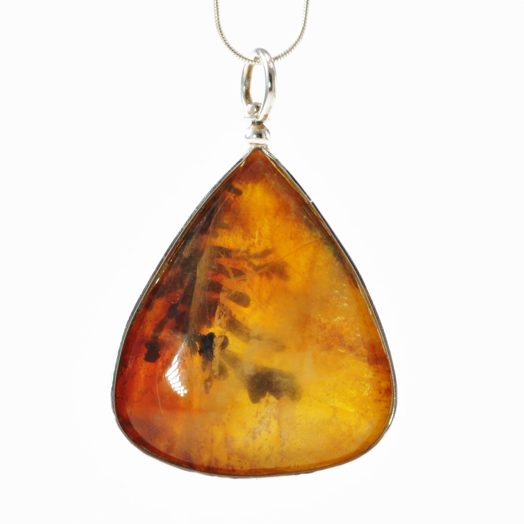 Dendritic Quartz 94.34 ct 37.59 mm Natural Crystal Handcrafted Sterling Silver Pendant - ZO-155 - Crystalarium