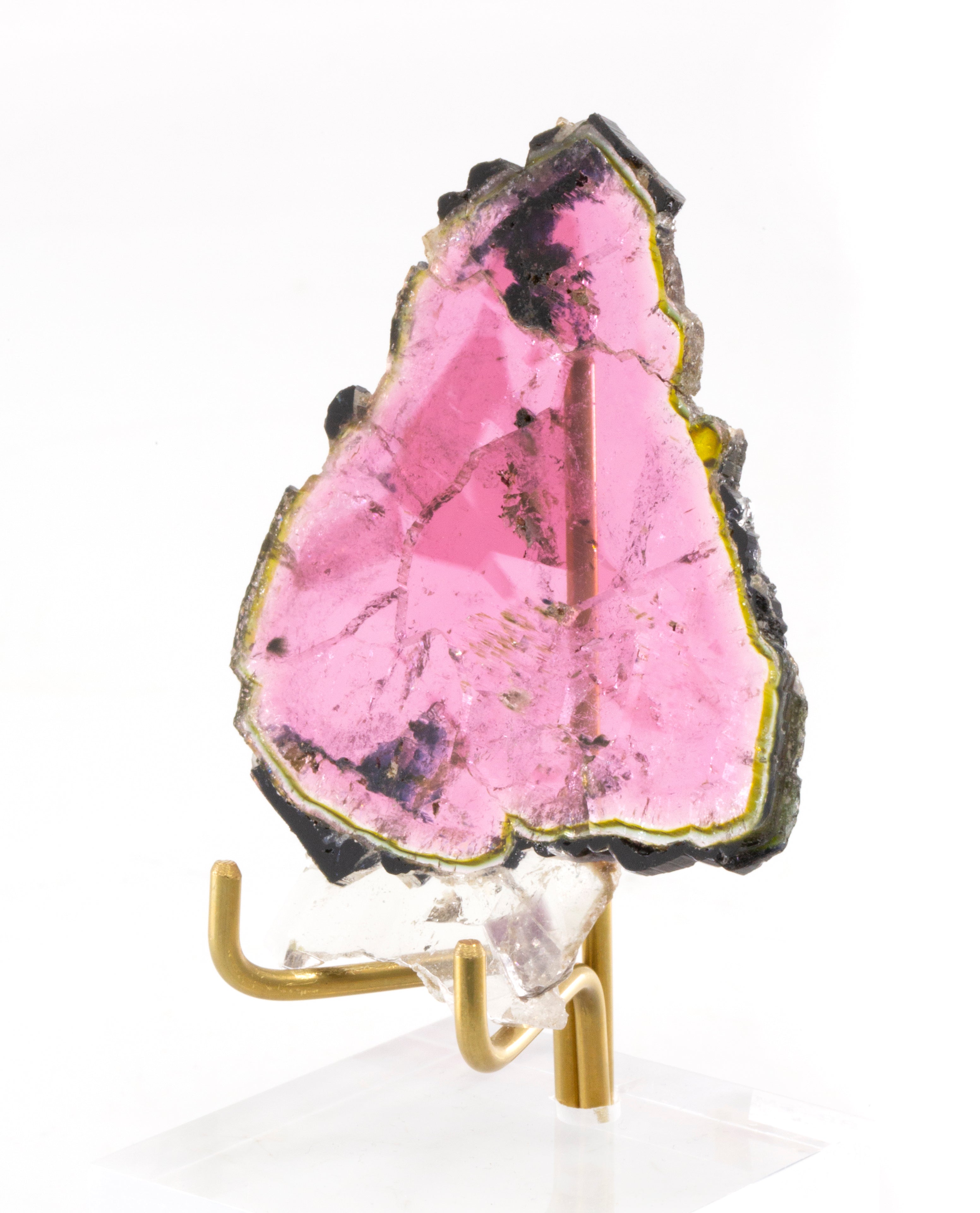 Liddicoatite Tourmaline 2.67 inch 16.4 gram Gem Crystal Slice - Madagascar - BBV-033A - Crystalarium