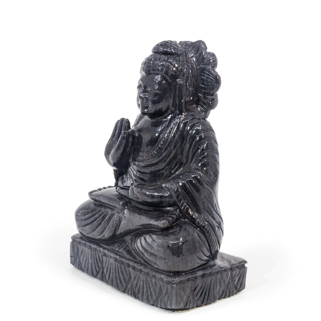 Black Aventurine 6.1 Inch 2.92lb Hand Carved Natural Crystal Buddha - KKF-001 - Crystalarium