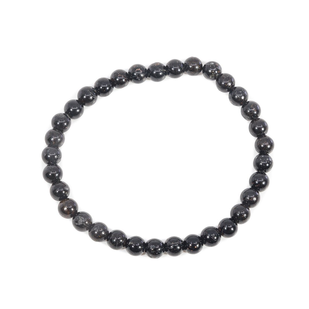 Black Tourmaline 6mm Beaded Bracelet - JJW-028 - Crystalarium