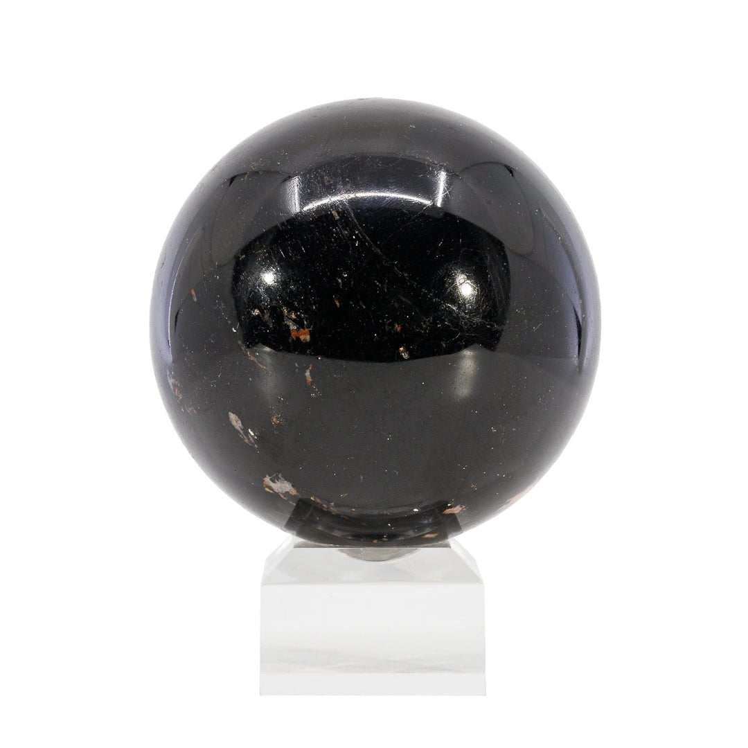 Black Tourmaline 2.97 inch 1.55lb Polished Crystal Sphere - India - CCL-218 - Crystalarium