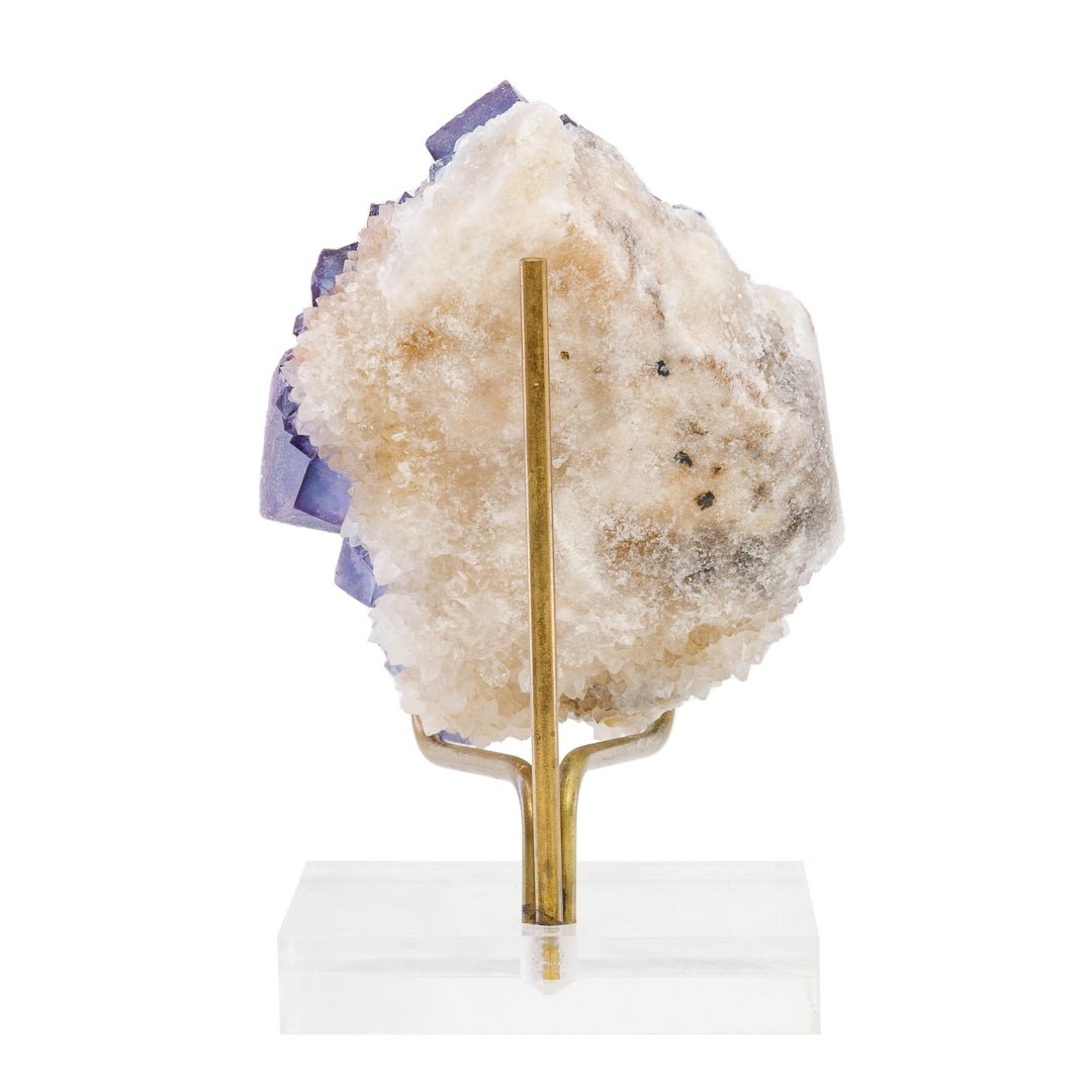 Blue Fluorite on Quartz 3.4 Inch .6lb Natural Crystal Specimen - Blanchard Mine, New Mexico - KKX-279 - Crystalarium